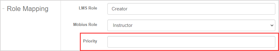 In the Role Mapping pane, the Priority textbox is highlighted.